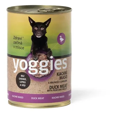 Yoggies kachní konzerva s hruškou a jáhlami 400g