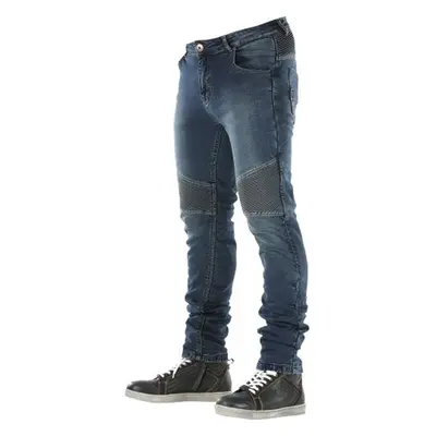 OVERLAP CASTEL STONE WASHED JEANS Kevlarové moto kalhoty modrá