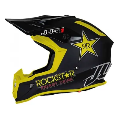 JUST1 J38 ROCKSTAR ENERGY DRINK Moto přilba černá/žlutá