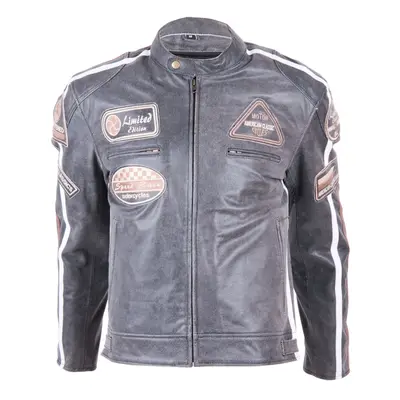 BOS 2058 Vintage Grey Kožená moto bunda šedá