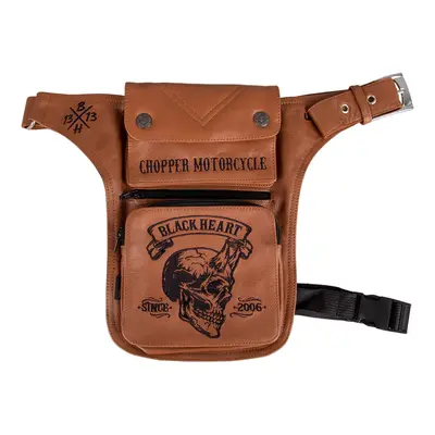 W-TEC Black Heart Devil Skull Brown Leather stehenní kapsa hnědá