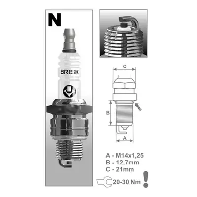 zapalovací svíčka BRISK N19C řada Super uni