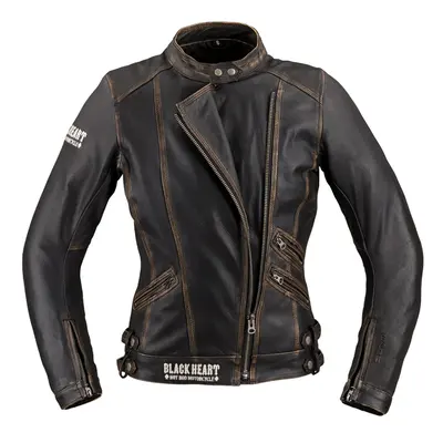 W-TEC Black Heart Lizza Dámská kožená moto bunda vintage hnědá