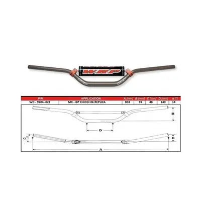 WRP TAPER-X 28.6mm řidítka MX-GP CHIODI 06 Replica titan titan