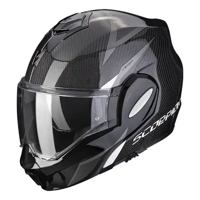 SCORPION EXO-TECH EVO CARBON TOP moto přilba černá/bílá černá/bílá