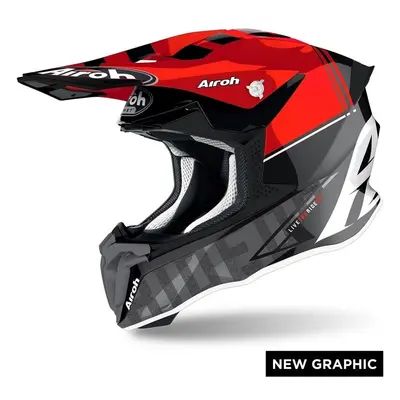 AIROH TWIST 2.0 TECH TW2T55 off-road červená moto helma červená/černá