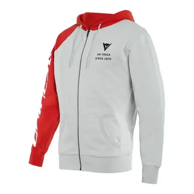 DAINESE PADDOCK FULL ZIP HOODIE mikina šedá/červená/černá