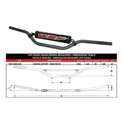 WRP PRO-TECH 22mm řidítka Honda CR/CRF - High šedá šedá