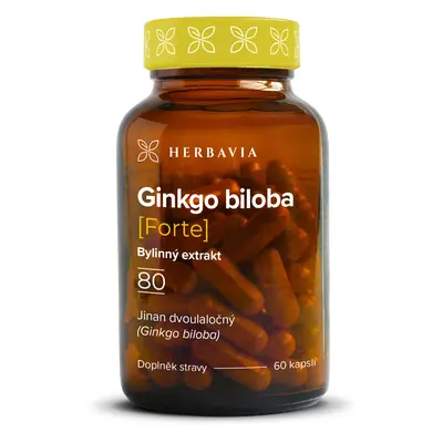 Ginkgo biloba / FORTE / Bylinný extrakt - 60 kapslí / Herbavia.cz