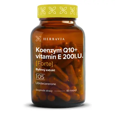 Koenzym Q10 + vitamín E 200IU FORTE- přírodní produkt - 60 kapslí / Herbavia.cz