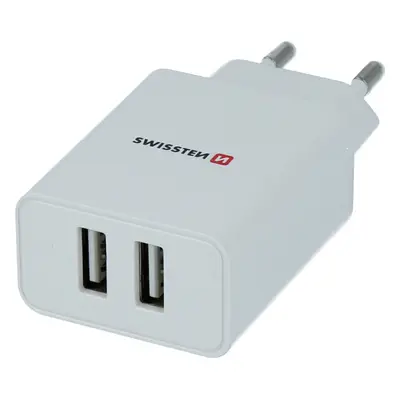 SWISSTEN SÍŤOVÝ ADAPTÉR SMART IC 2x USB 2,1A POWER + DATOVÝ KABEL USB / LIGHTNING MFi 1,2 M BÍLÝ