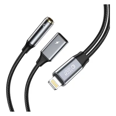 TECH-PROTECT ULTRABOOST CABLE ADAPTER LIGHTNING TO MINI JACK 3.5MM & LIGHTNING BLACK