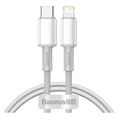 Baseus High Density Braided Cable Type-C to Lightning, PD, 20W, 1m (bílý)