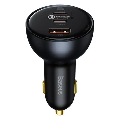 Nabíječka do auta Baseus Qualcomm, USB, 2x USB-C, 160 W (šedá)