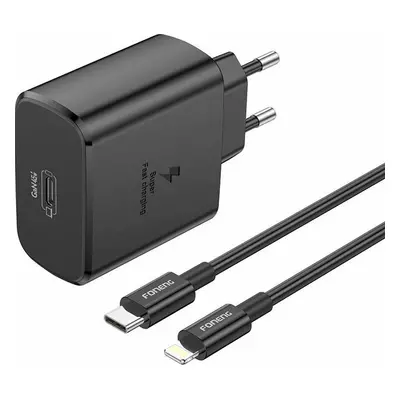 Foneng EU62 USB-C 45W napájecí nabíječka + USB-C na lightning kabel (černý)