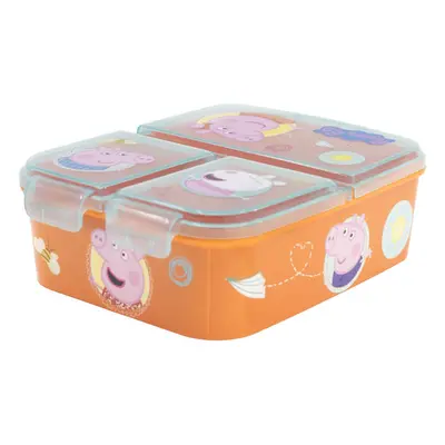 Dětský box na oběd STOR 13920 3 přihrádky Prasátko Peppa (oranžový)