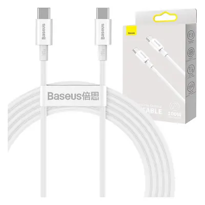 Kabel Baseus Superior Series USB-C na USB-C, 100 W, 2 m (bílý)