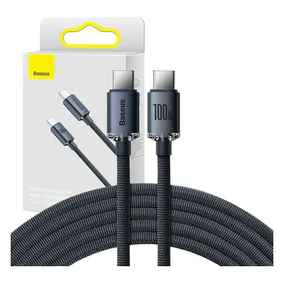 BASEUS CRYSTAL SHINE TYPE-C TO TYPE-C CABLE PD100W/3A 120CM BLACK