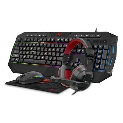 Gaiming set 4v1 Havit GAMENOTE KB675CM sluchátka klávesnice myš podložka pod myš