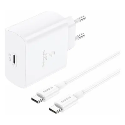 Foneng EU62 USB-C 45W síťová nabíječka + USB-C kabel (bílý)