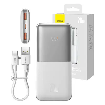 Powerbanka Baseus Bipow Pro 10000mAh, 2xUSB, USB-C, 20W (bílá)