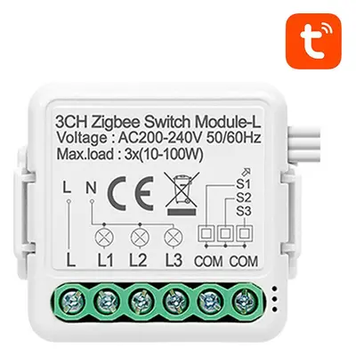 Chytrý spínací modul ZigBee Avatto N-LZWSM01-3 Bez neutrálu TUYA