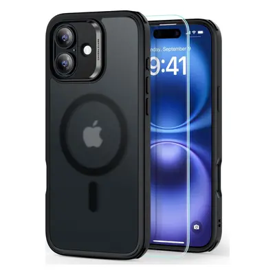 ESR Hybrid Case (HaloLock) for iPhone 16 with screen protection kit (black)