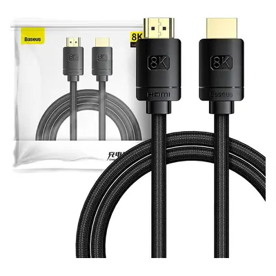 Baseus Kabel HDMI 2.1 řady High Definition, 8K 60Hz, 3D, HDR, 48Gbps, 3m (černý)