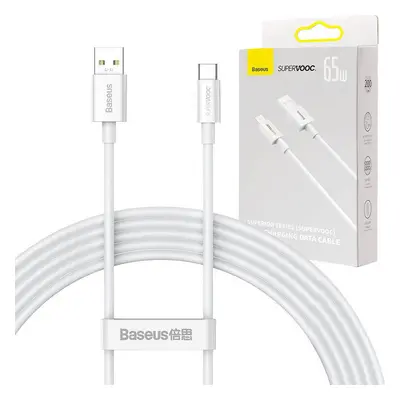 Kabel Baseus Superior Series USB-C, 65W, PD, 2m (bílý)