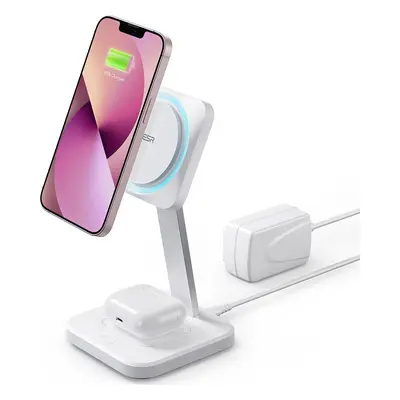 ESR HALOLOCK 2IN1 CRYOBOOST MAGNETIC MAGSAFE WIRELESS CHARGER ARCTIC WHITE