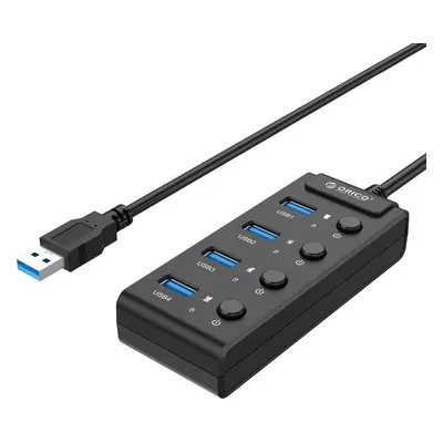 Orico USB 3.0. Hub s přepínači, 5x USB (černý)