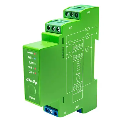 Shelly Pro Dimmer 2 DIN Rail Smart Switch, 2-channel