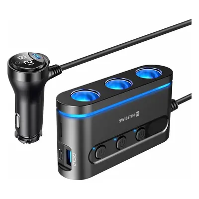 SWISSTEN AUTOADAPTÉR S VÝSTUPEM 3x CL, 2x UCB-C PD a 1x USB-A QA 3.0, 108W - 216W