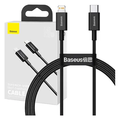 Kabel Baseus Superior Series USB-C na iP, 20W, PD, 1m (černý)