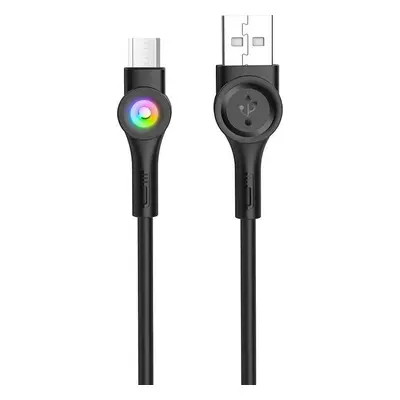 Foneng X59 USB to Micro USB cable, LED, 3A, 1m (black)