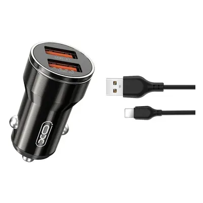 Nabíječka do auta XO CC48 12W 2X USB + Kabel USB - Lightning