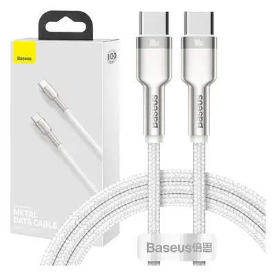 Kabel USB-C na USB-C Baseus Cafule, 100W, 1m (bílý)