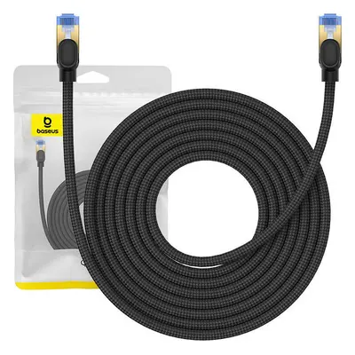 Opletený síťový kabel cat.7 Baseus Ethernet RJ45, 10Gbps, 8m (černý)