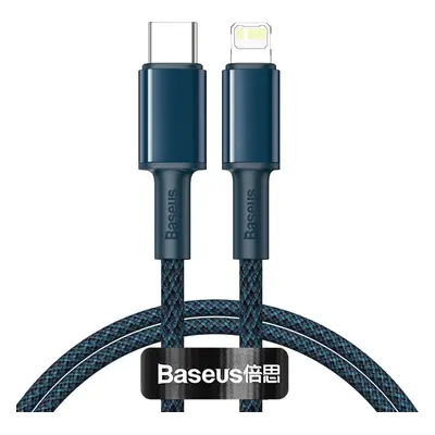 Baseus High Density Braided Cable Type-C to Lightning, PD, 20W, 2m (modrý)