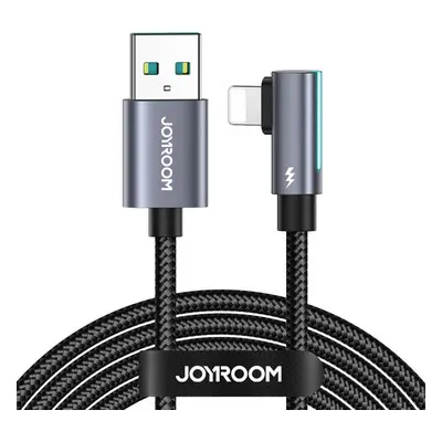 Kabel USB na Lightning úhlový (zahnutý L) Joyroom S-AL012A17 2,4A, 1,2 m (černý)