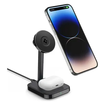 Spigen ArcField MagFit Dual Wireless Charger (MagSafe/iPhone/AirPods 7.5W/5W) PF2100, black