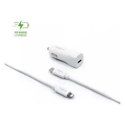 Set autonabíječky FIXED s USB-C výstupem a USB-C/Lightning kabelu, podpora PD, 1 metr, MFI, 18W,