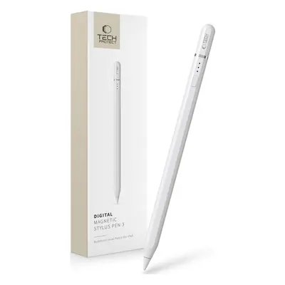 TECH-PROTECT digitální magnetický stylus Pen ”3” pro iPad, bílý