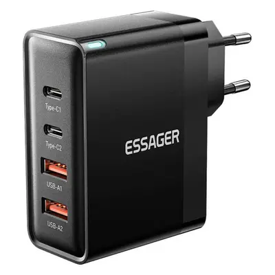 Essager Nástěnná nabíječka, Essager, ECT2CA-QYB01-Z, 2xUSB-C, 2xUSB-A, 100W (černá)