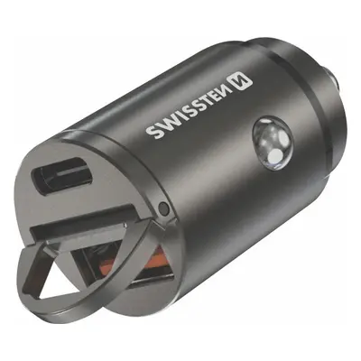 SWISSTEN CL ADAPTÉR POWER DELIVERY USB-C + SUPER CHARGE 3.0 30W NANO STŘÍBRNÝ