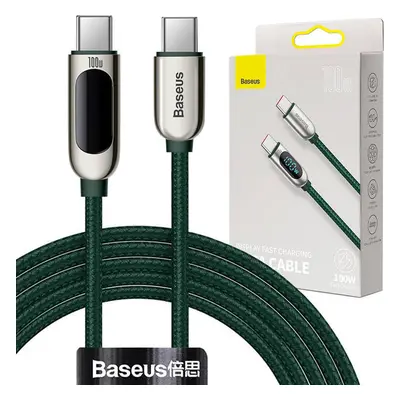 Baseus Kabel USB-C k displeji USB-C Baseus, 100 W, 2 m (zelený)