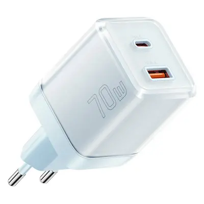 Essager Nástěnná nabíječka Yueqi 70W GaN USB-C + USB-A (modrá)