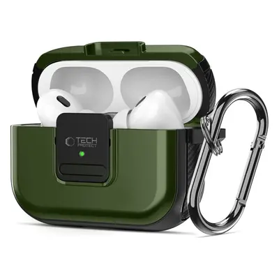 TECH-PROTECT DEFENDER HOOK MAGSAFE APPLE AIRPODS PRO 1 / 2 OLIVE GREEN