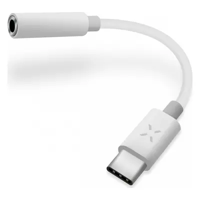 Redukce FIXED LINK pro připojení sluchátek z USB-C na 3,5mm jack s DAC chipem, bílá