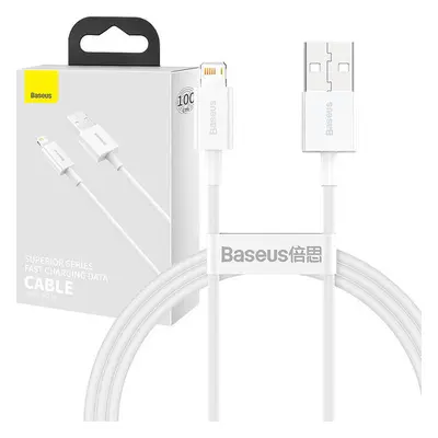 Kabel USB na Lightning řady Baseus Superior, 2,4 A, 1 m (bílý)